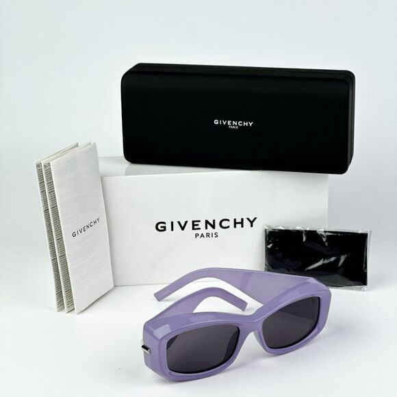 NEW Givenchy GV40044U 78A Shiny Lilac Smoke Gray Unisex Geometric Sunglasses main image 10
